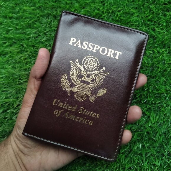 Genuine Leather Passport Cover, Leather Passport Holder for Travel - Picture 6 of 10